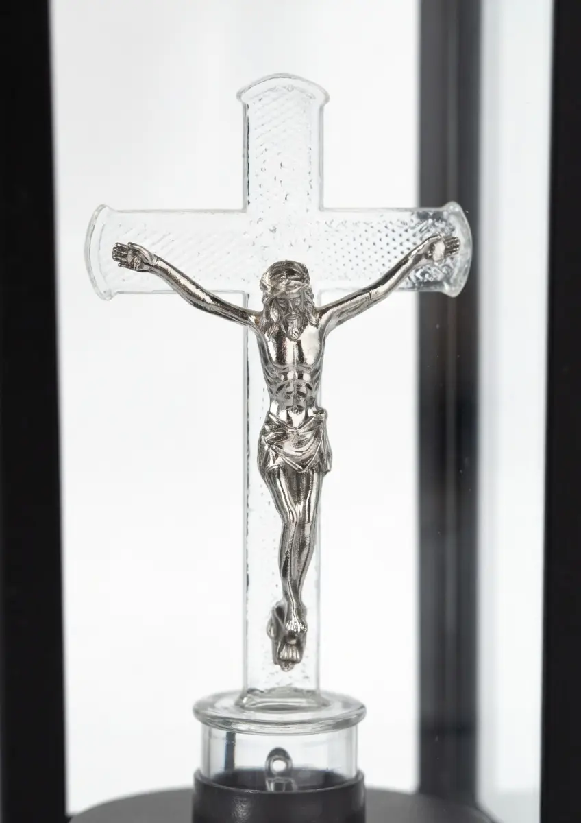 Felinar Solar Negru Cruce cu LED