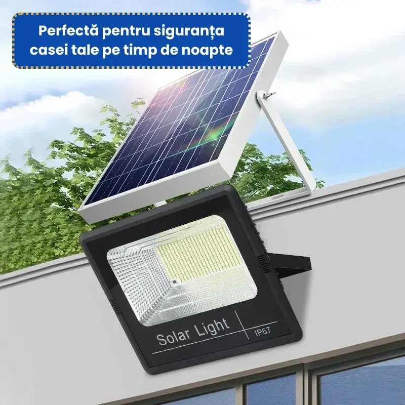 Set 2 Proiectoare LED 200w/300w/400w SUNTEC + 2 Panouri Solare 